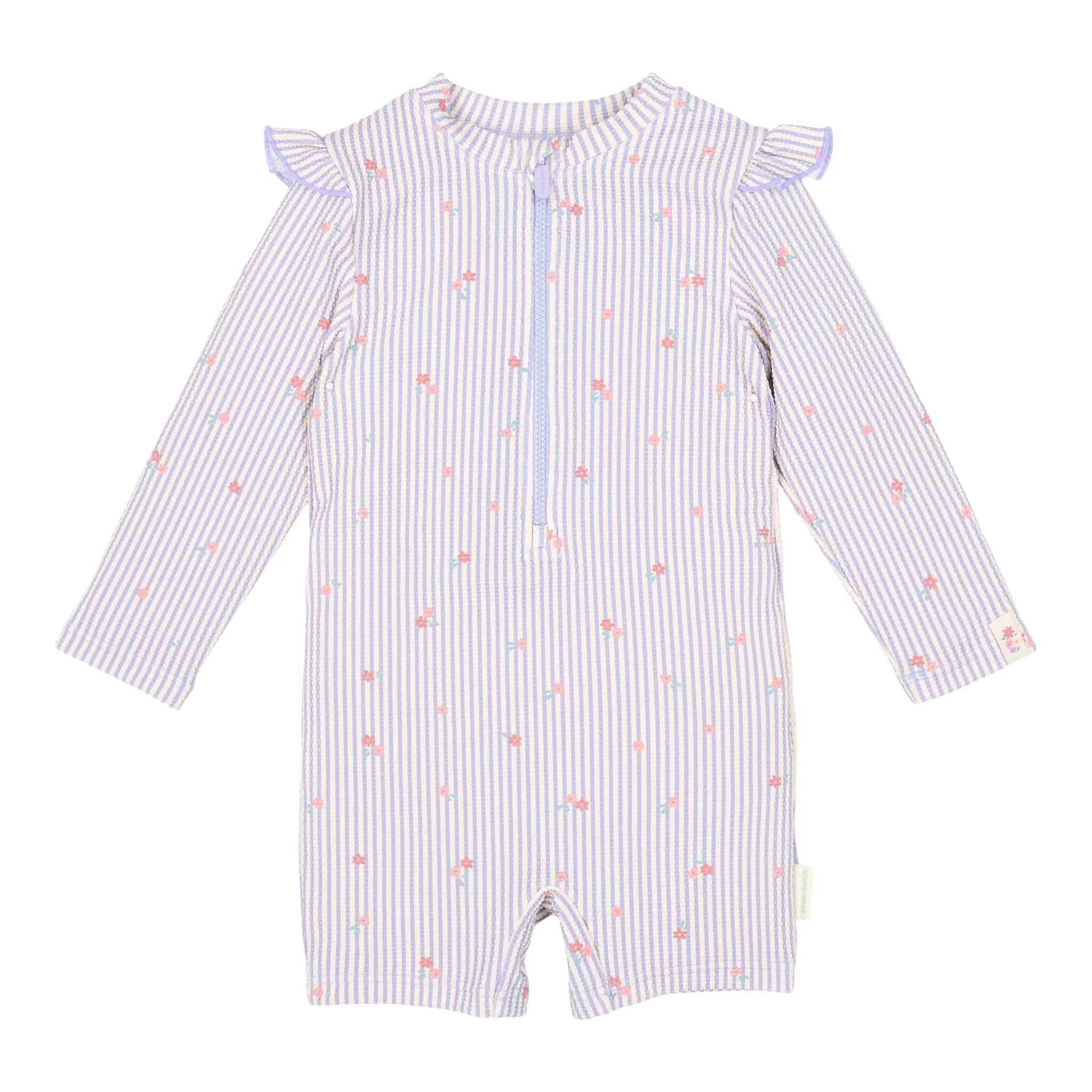 Zwempak lange mouw - UPF 40 - Paars - Dreamy Stripes