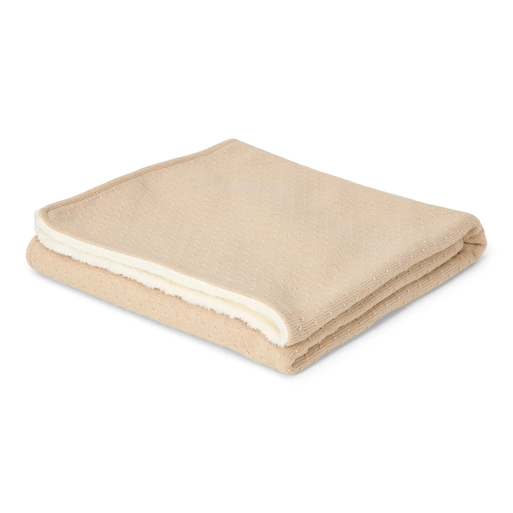 Gebreid wiegdeken - fleece - Beige - Essentials