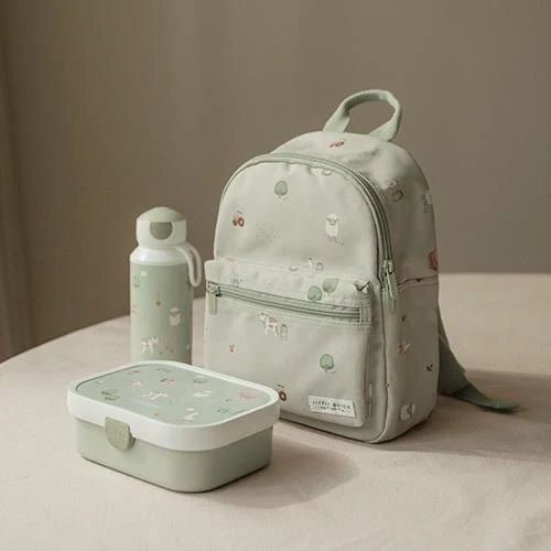 Lunchset - Pop-up drinkfles en lunchbox - Groen - Little Farm