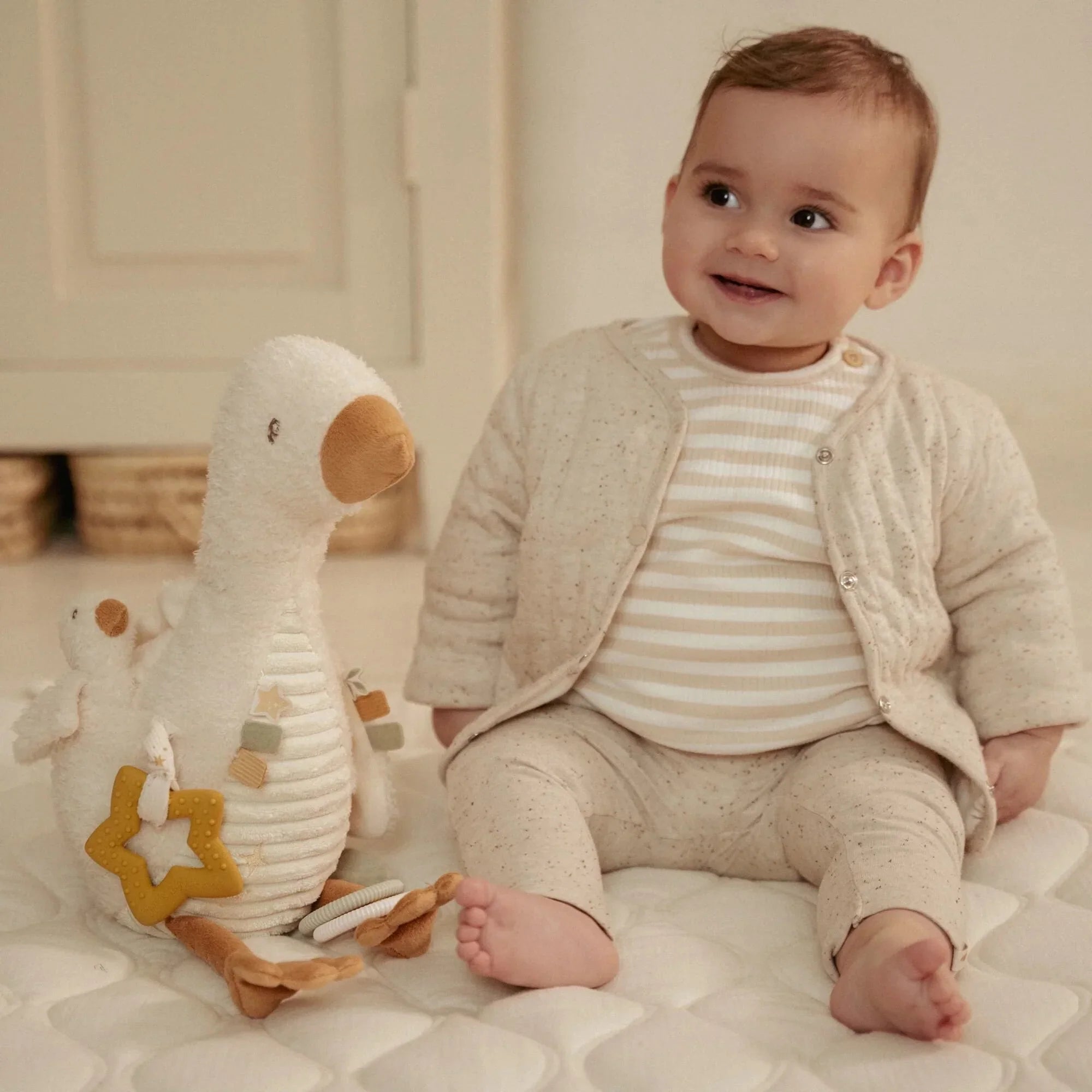 Activiteitenknuffel Gans - Wit - Little Goose