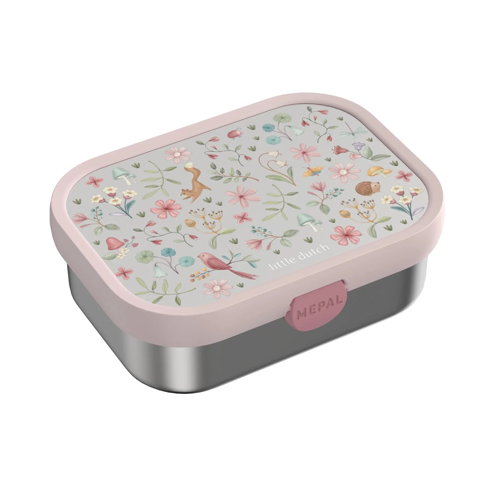 Mepal RVS broodtrommel met vakjes - Roze