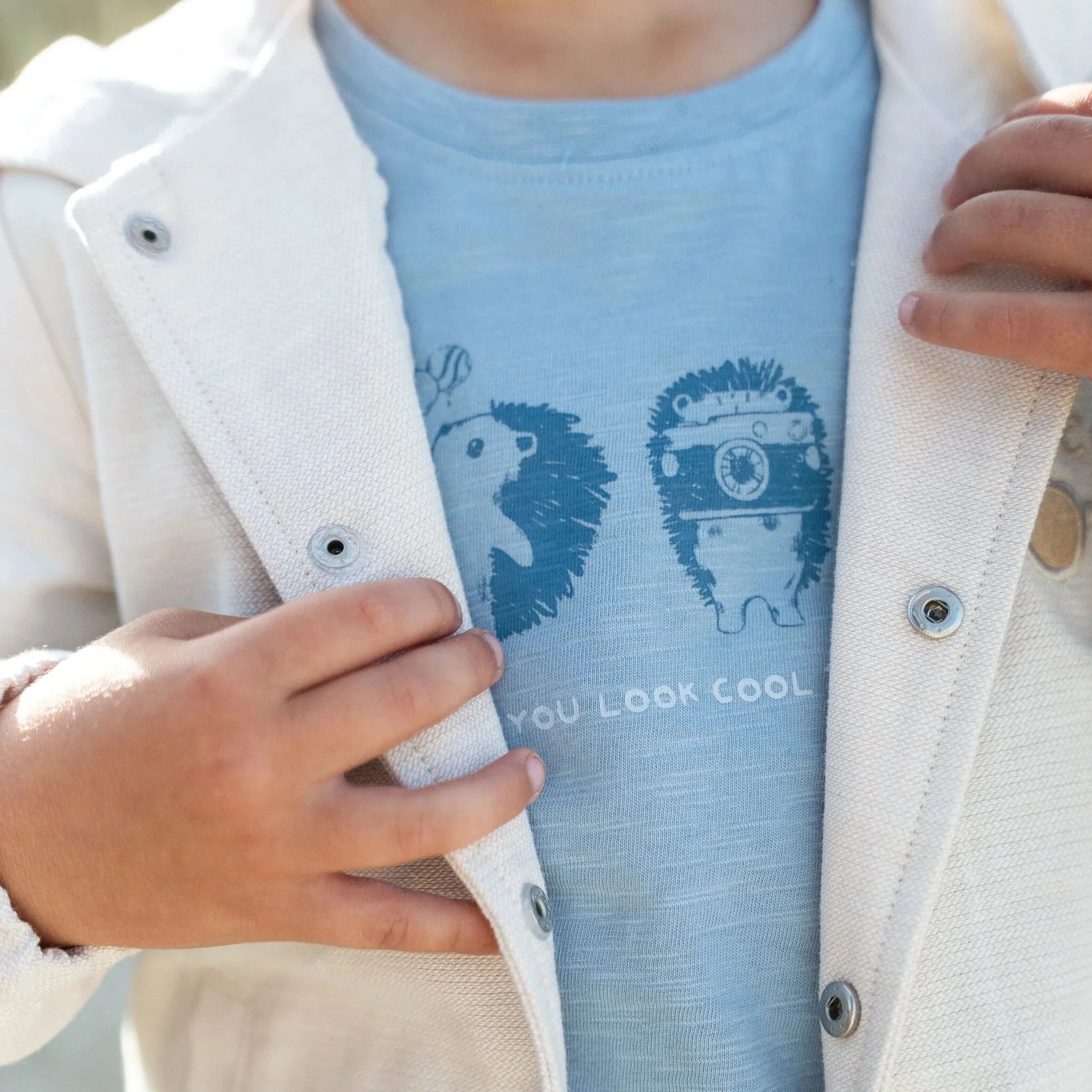 Shirt korte mouw print - Blauw