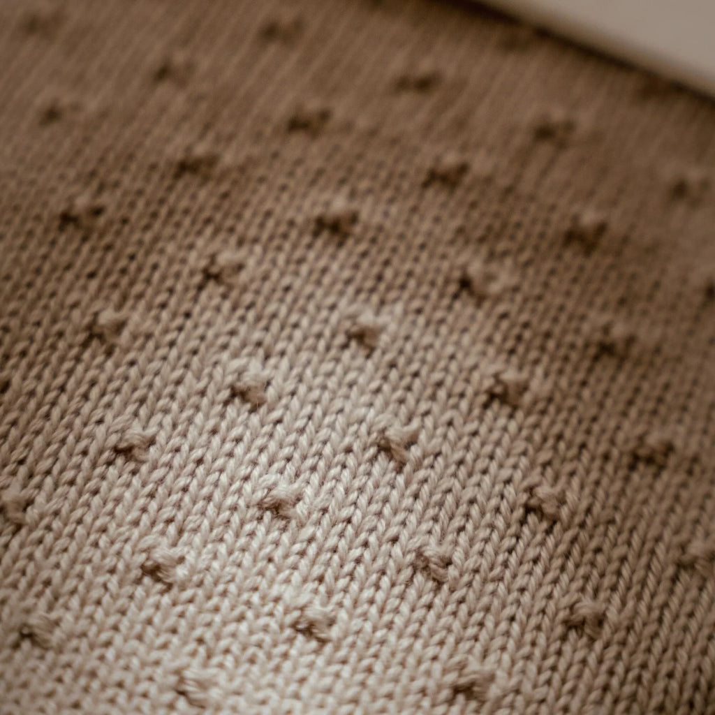 Gebreid wiegdeken - fleece - Beige - Essentials