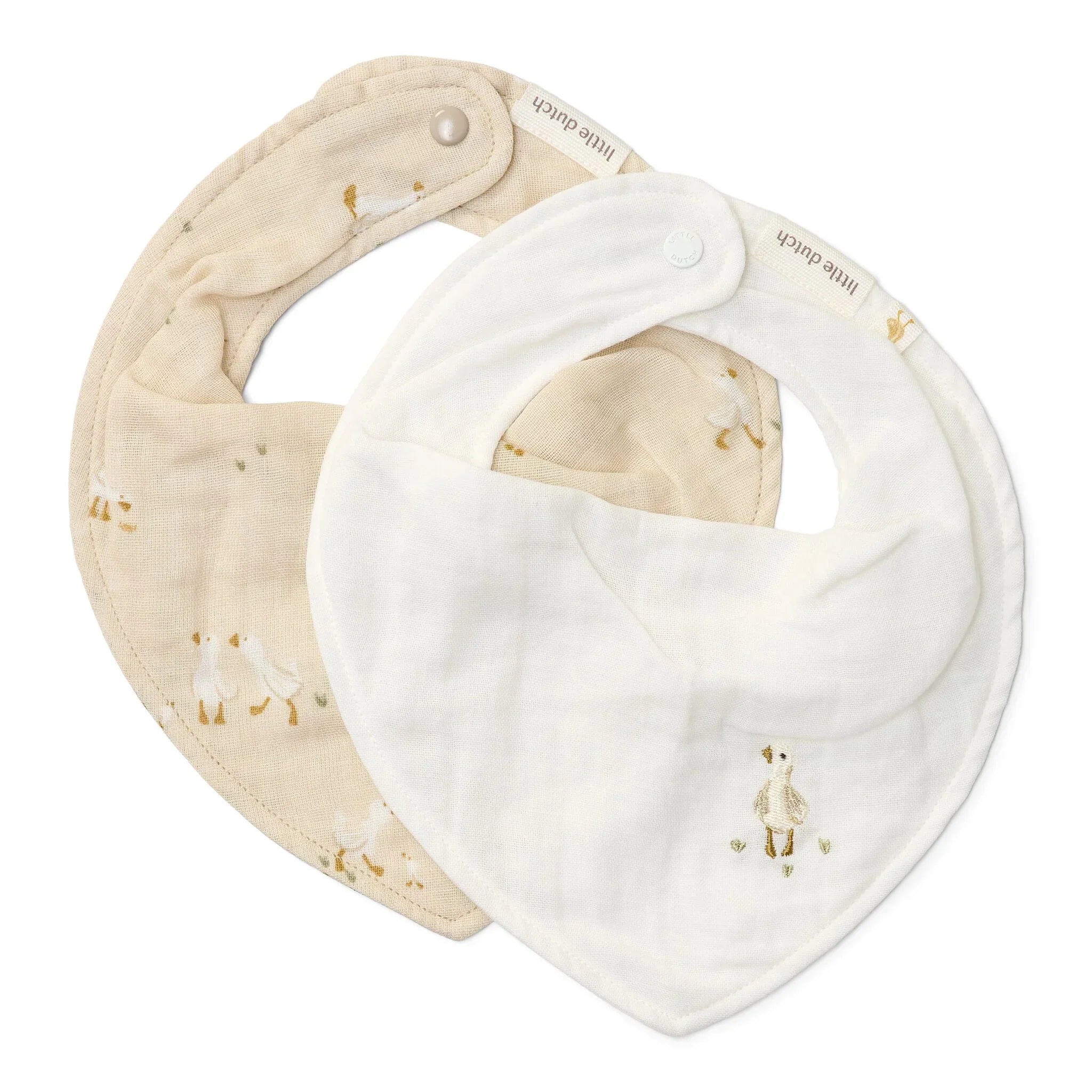 2-pack bandana slab - Wit - Newborn Naturals - Little Goose