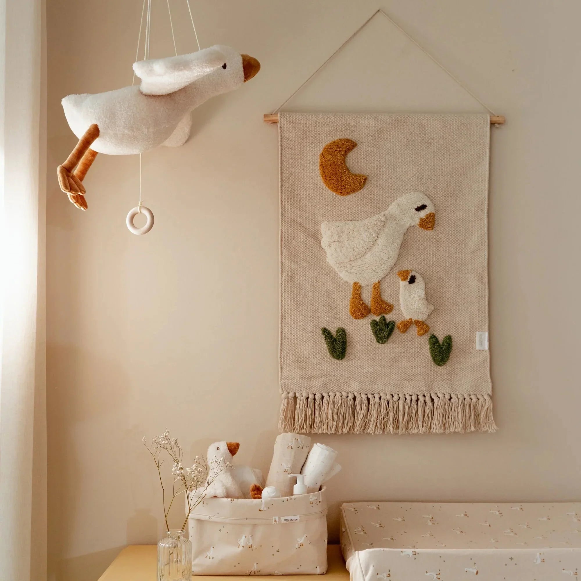 Wandkleed gans - Wit