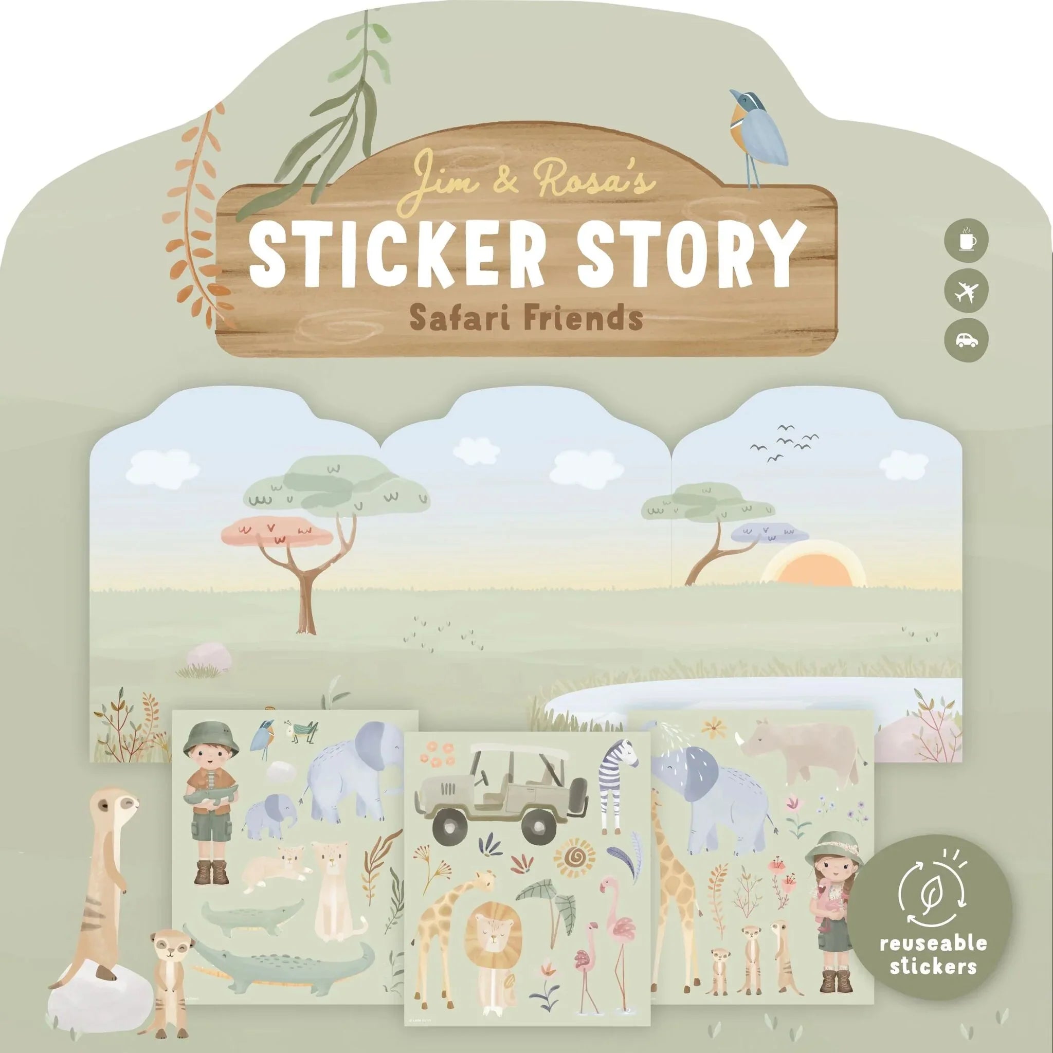 Herbruikbaar stickerboek - Jim en Rosa