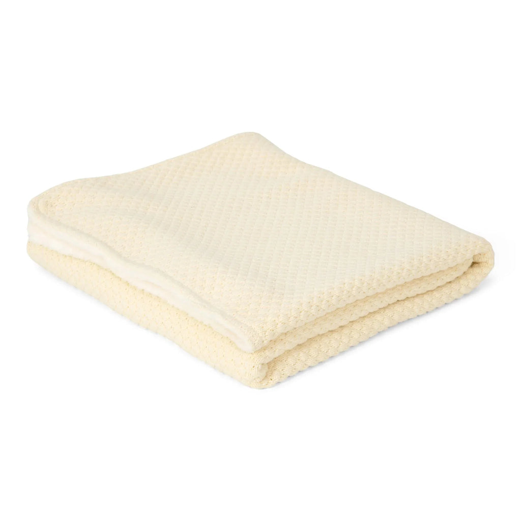Gebreid ledikantdeken - Fleece – Wit – Essentials