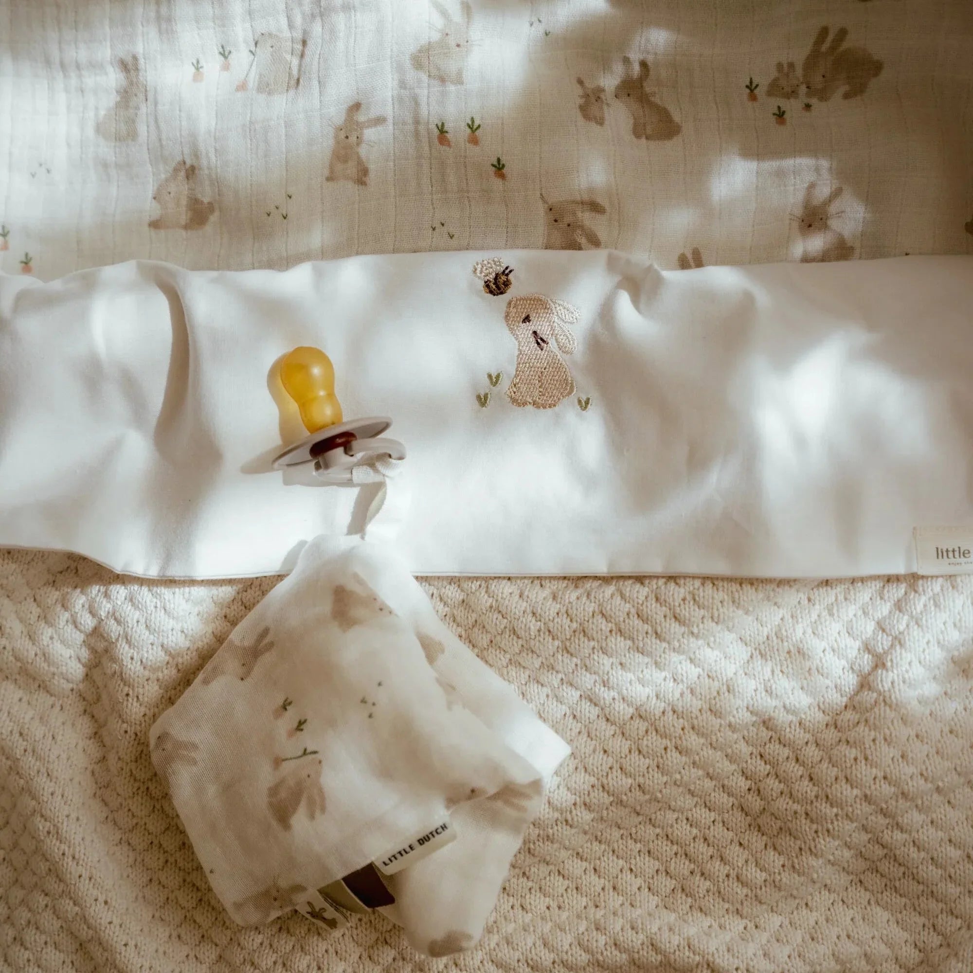 Wieglaken - Wit - Newborn Naturals - Baby Bunny