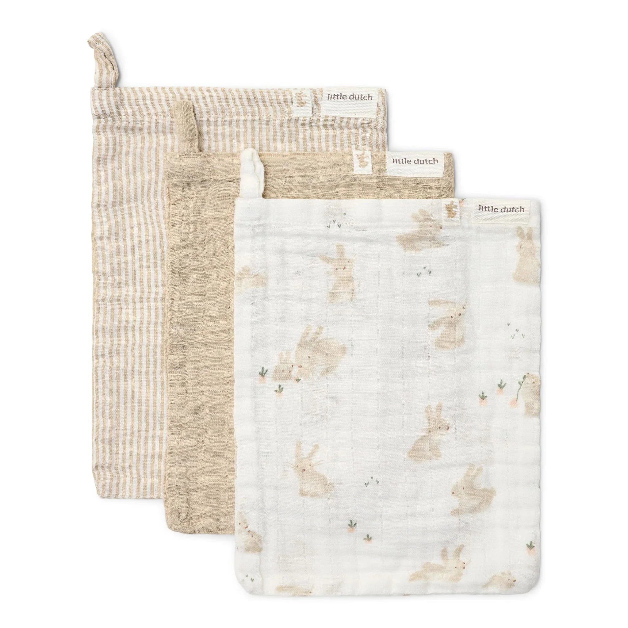 Washandjes set - Wit - Newborn Naturals - Baby Bunny