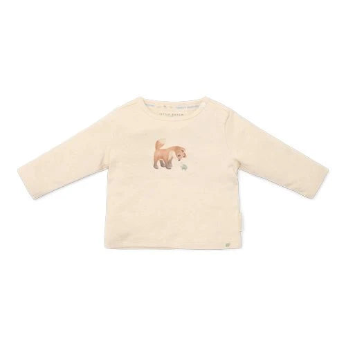 Shirt lange mouw - Zand - Forest Friends - Vosje