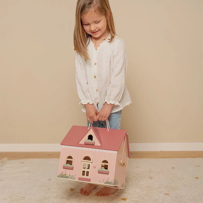 Draagbaar poppenhuis hout
