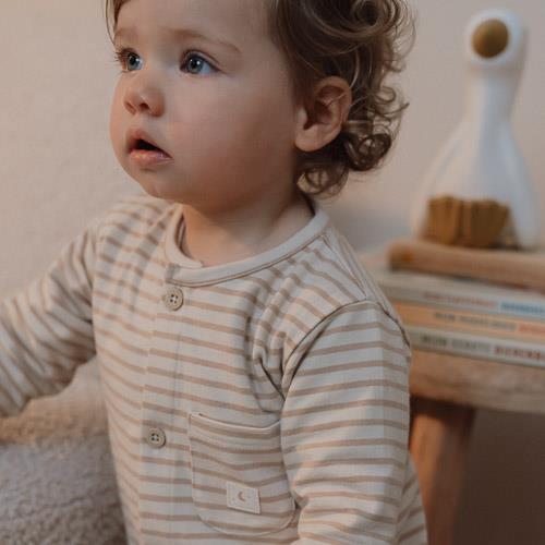 Eendelige pyjama - Zand - Gestreept