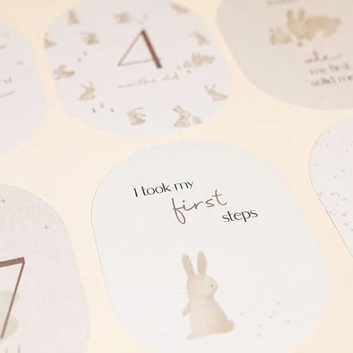Mijlpaal kaarten - Beige - Baby Bunny - EN
