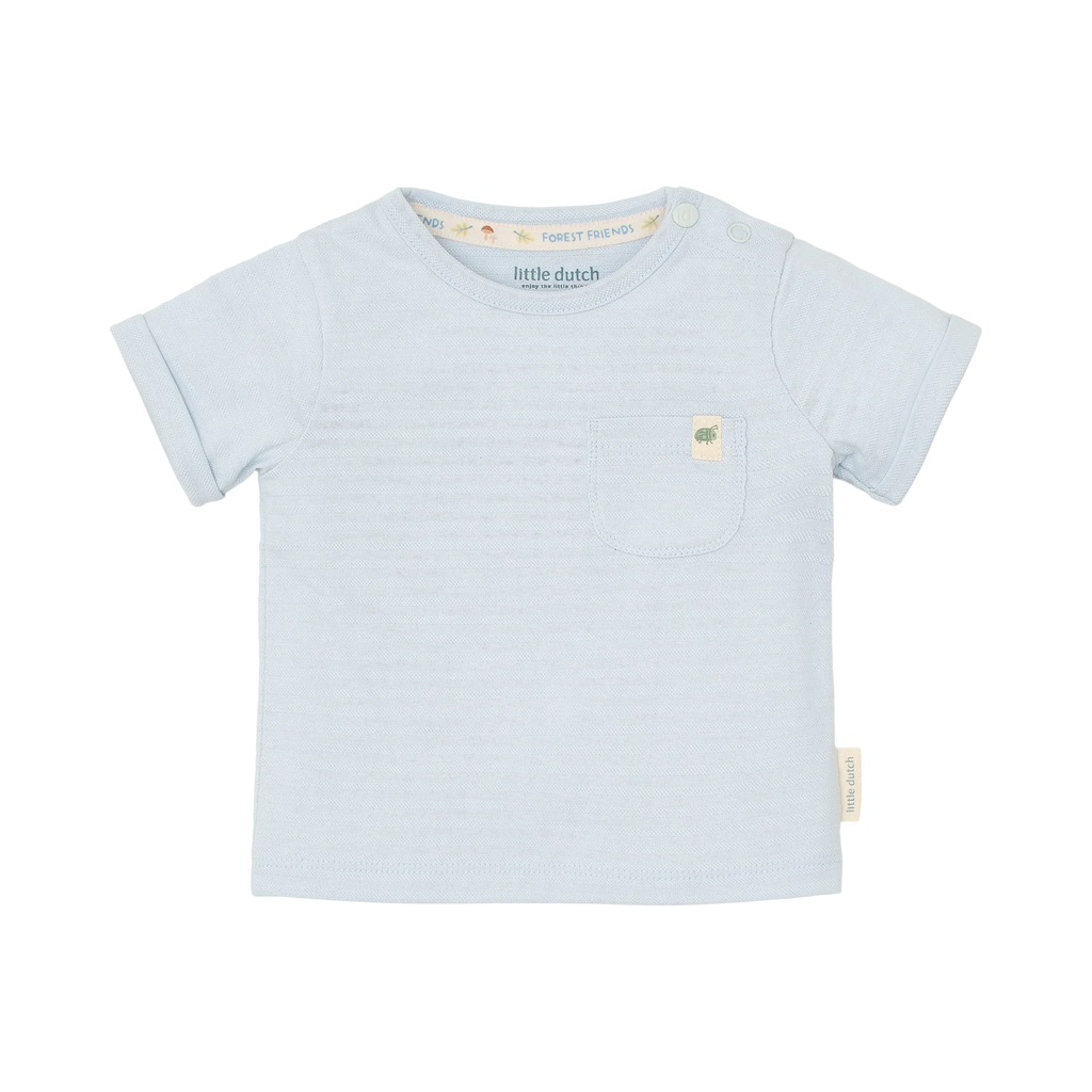 Gestreept shirt korte mouw - Blauw