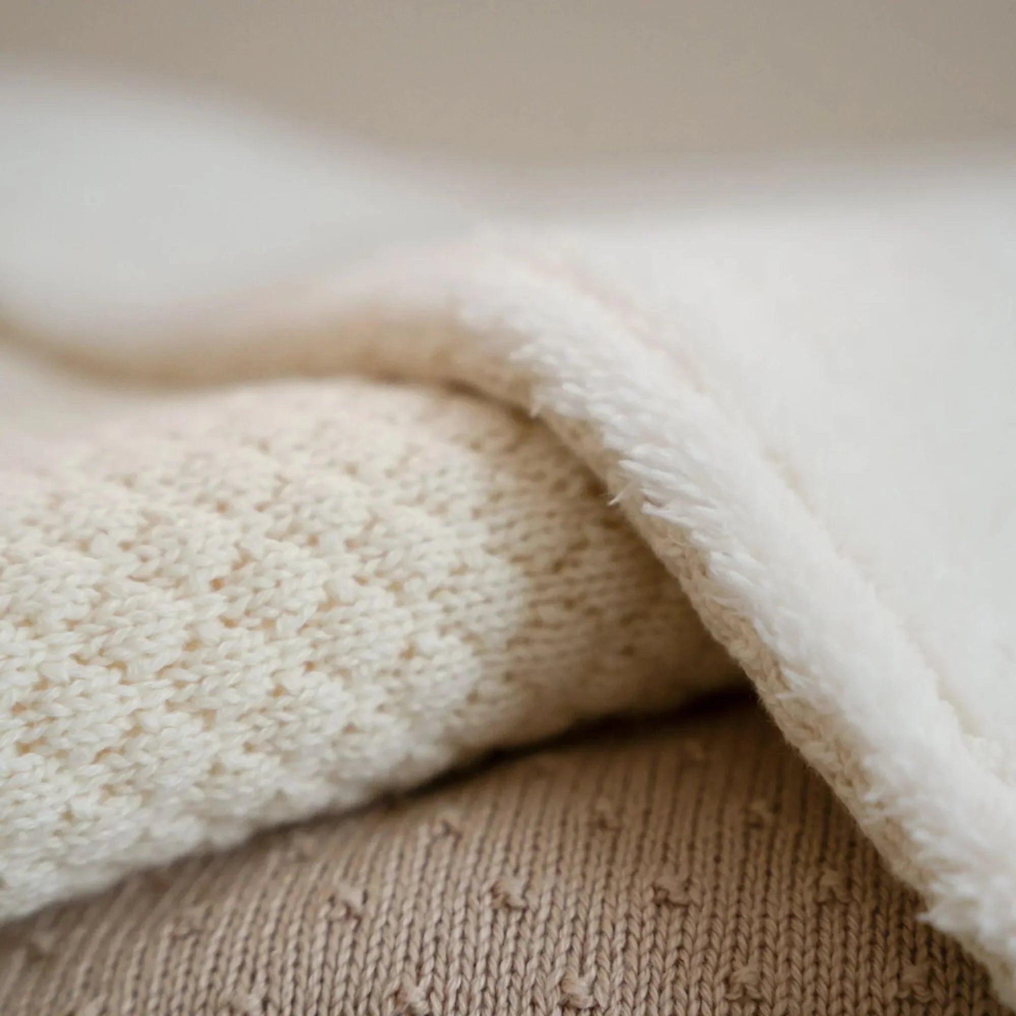 Gebreid ledikantdeken - Fleece – Wit – Essentials