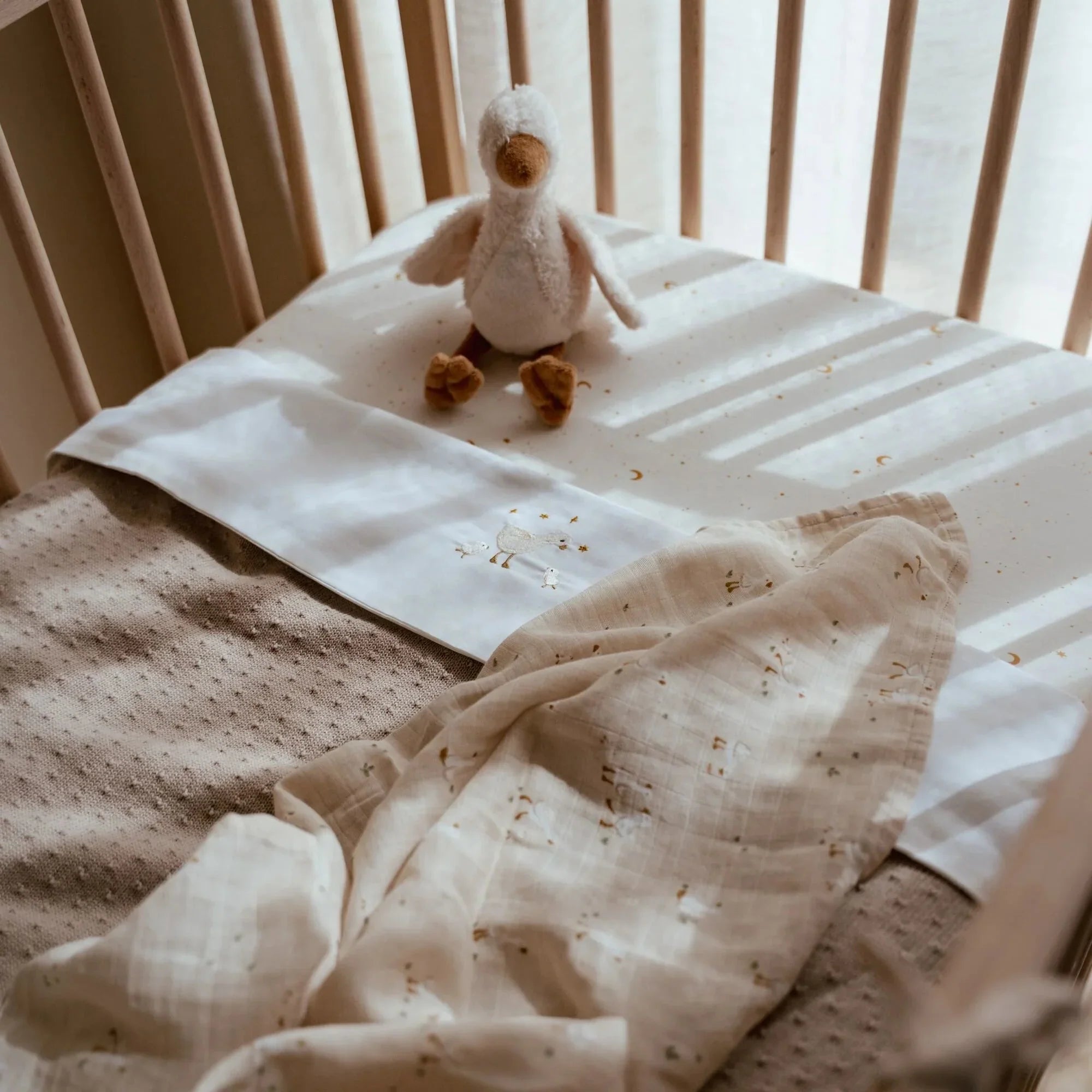 Wieglaken - Wit - Newborn Naturals - Little Goose