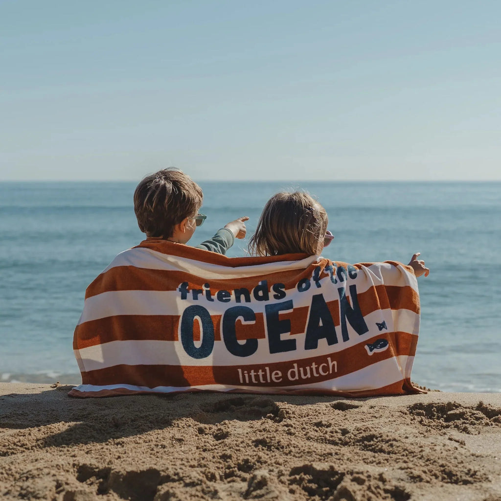 Strandhanddoek - Bruin - Ocean Brown Stripes