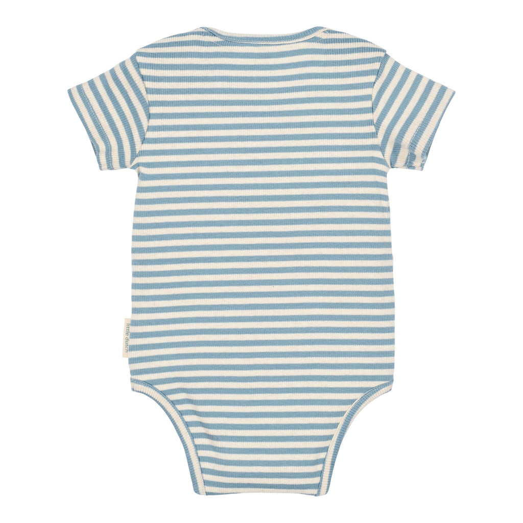 Gestreepte romper korte mouw - Blauw