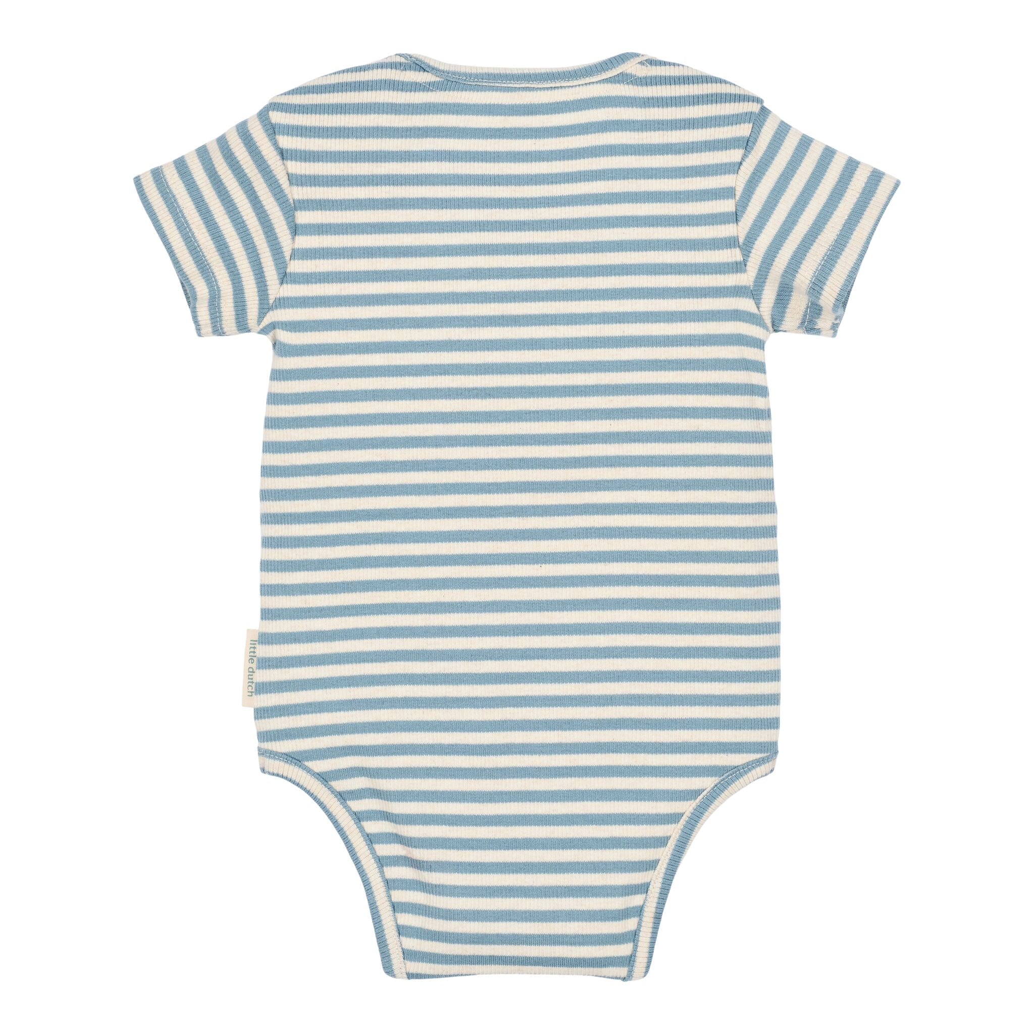 Gestreepte romper korte mouw - Blauw