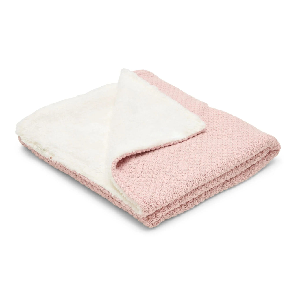 Gebreid wiegdeken - Fleece - Roze - Essentials