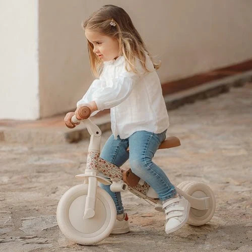 Tricycle évolutif 4 en 1 blanc cassé