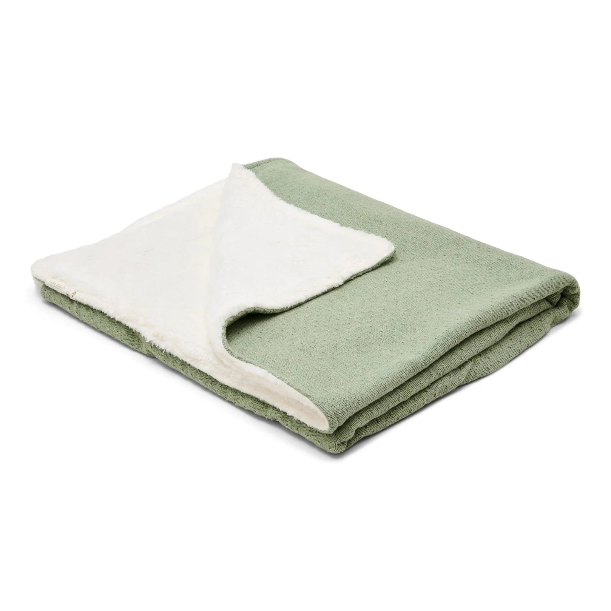 Gebreid wiegdeken - Fleece – Groen – Essentials