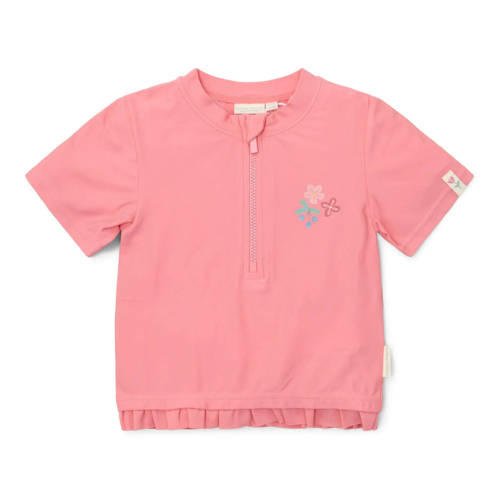 Zwemshirt korte mouw - Roze - Sunny Flowers