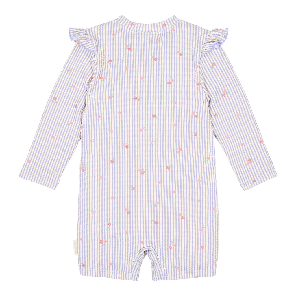 Zwempak lange mouw - UPF 40 - Paars - Dreamy Stripes