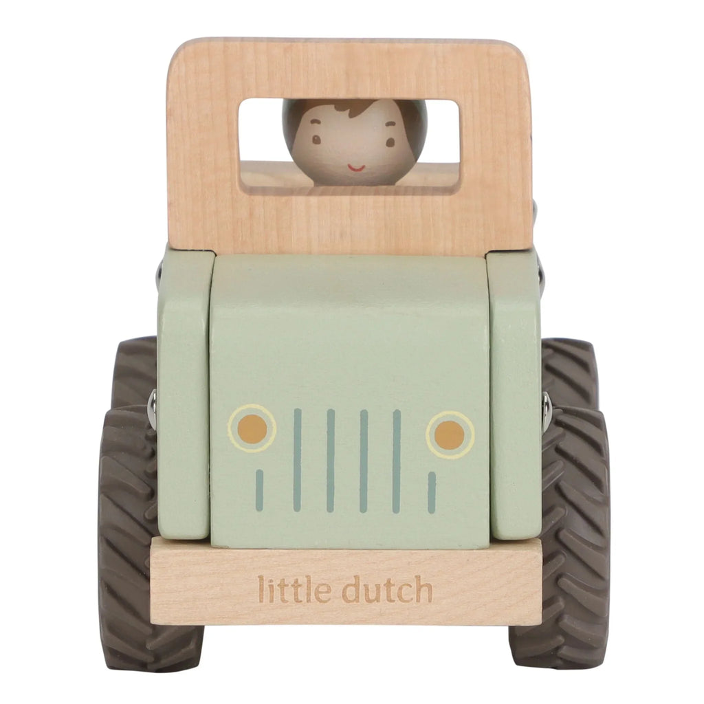 Houten safari auto - Groen