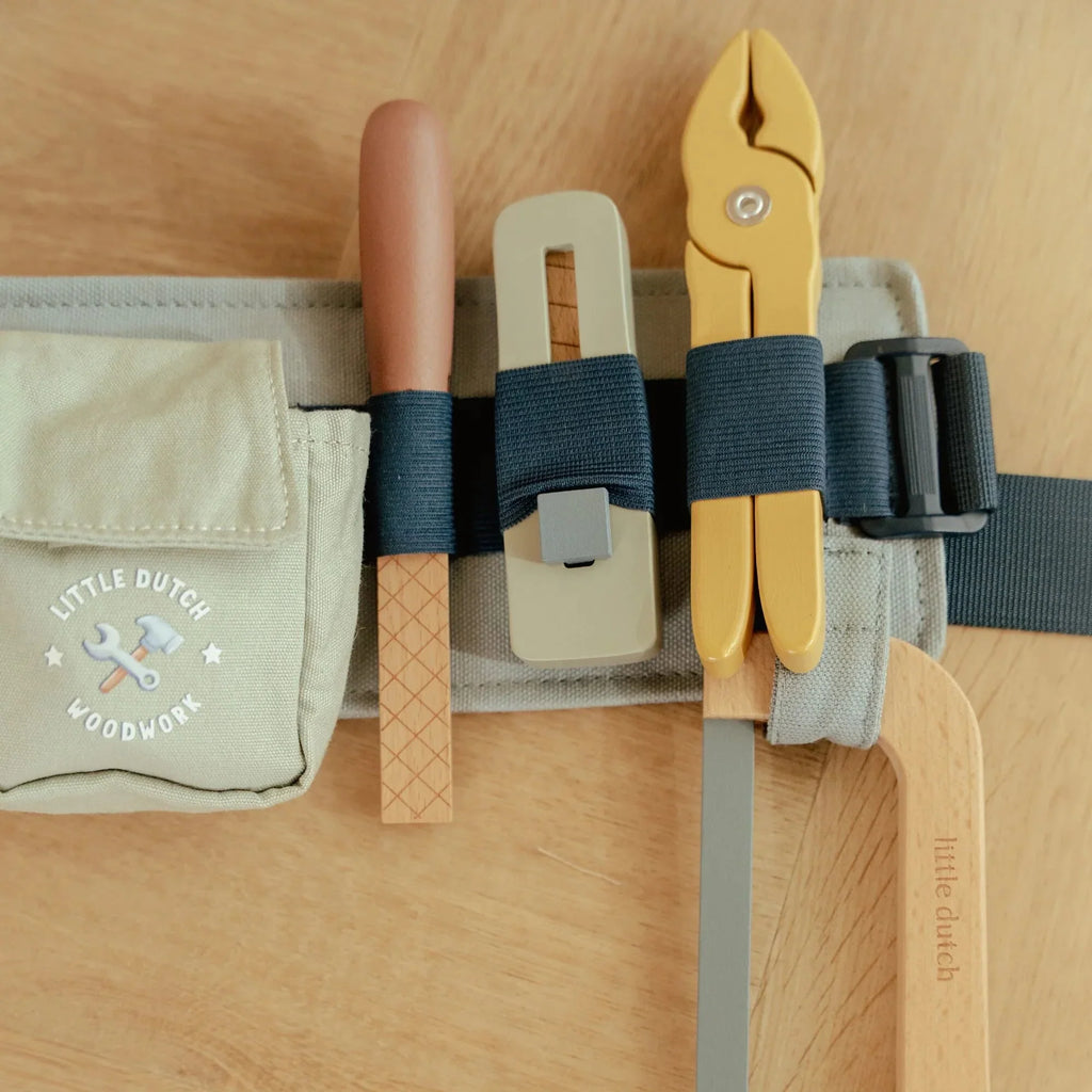 Houten gereedschapsriem - Blauw - Essentials