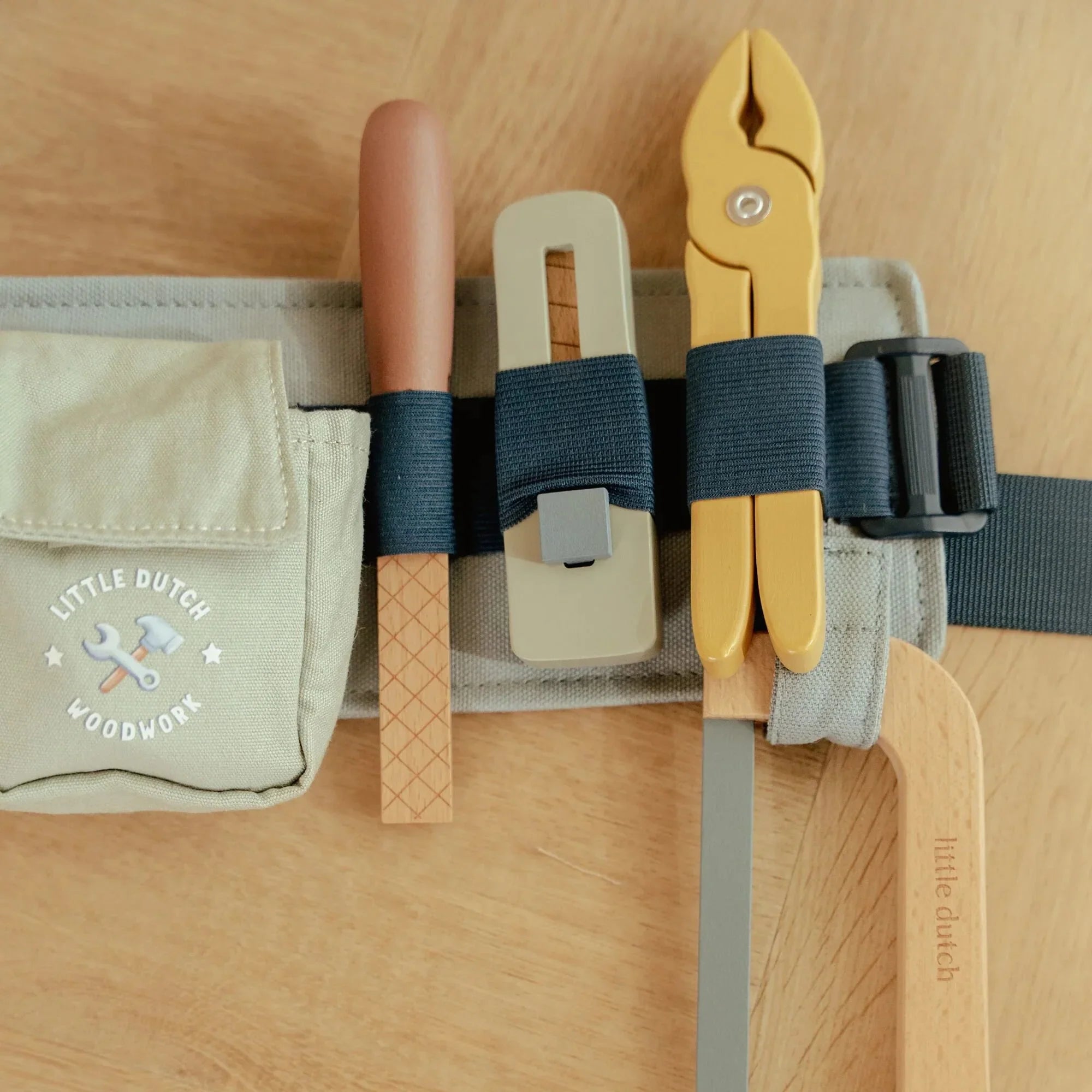 Houten gereedschapsriem - Blauw - Essentials