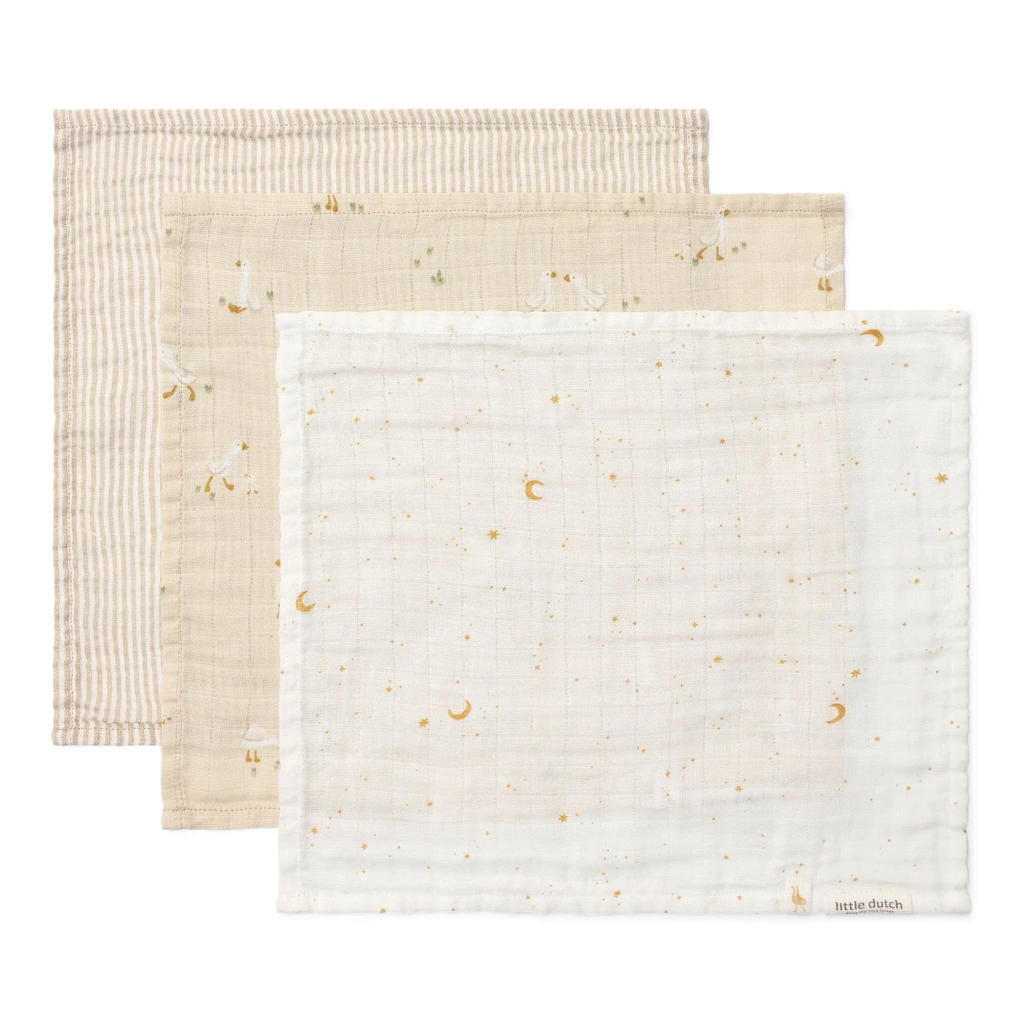 Monddoekjes set - Beige - Newborn Naturals - Little Goose