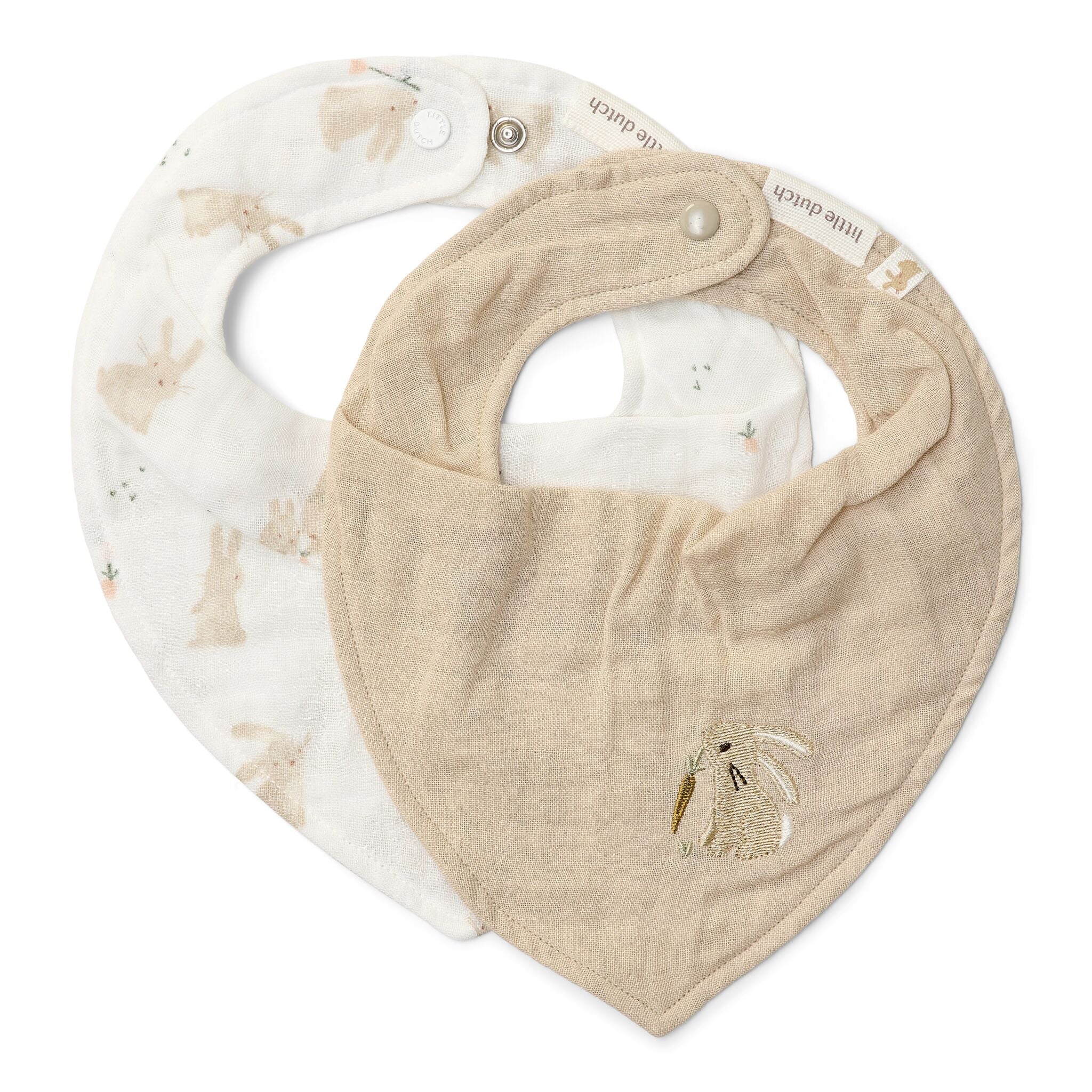 2-pack bandana slab - Wit - Newborn Naturals - Baby Bunny