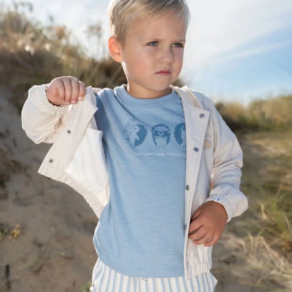 Shirt korte mouw print - Blauw