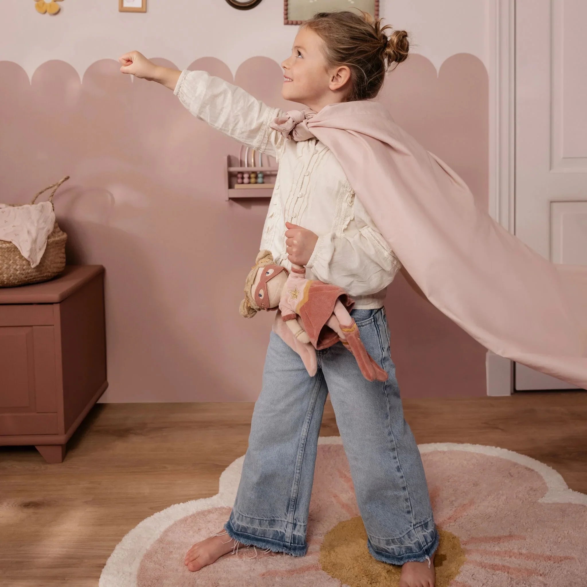 Knuffelpop Superheld Rosa - 35 cm