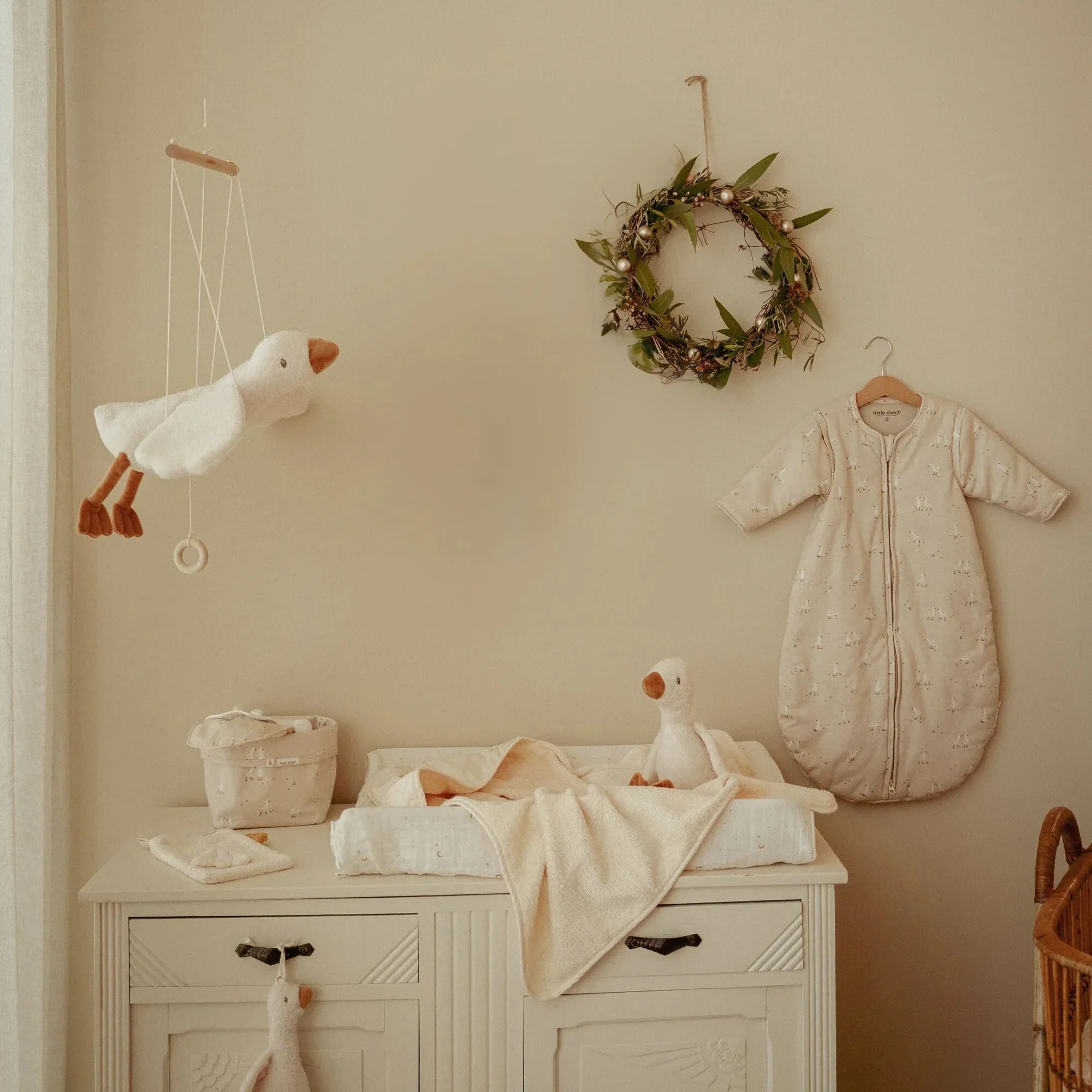 Aankleedkussenhoes - Wit - Newborn Naturals - Moon & Stars