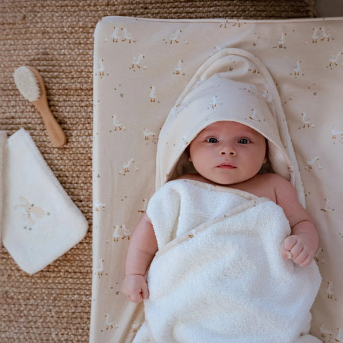 Housse de matelas à langer - Beige - Newborn Naturals - Little Goose