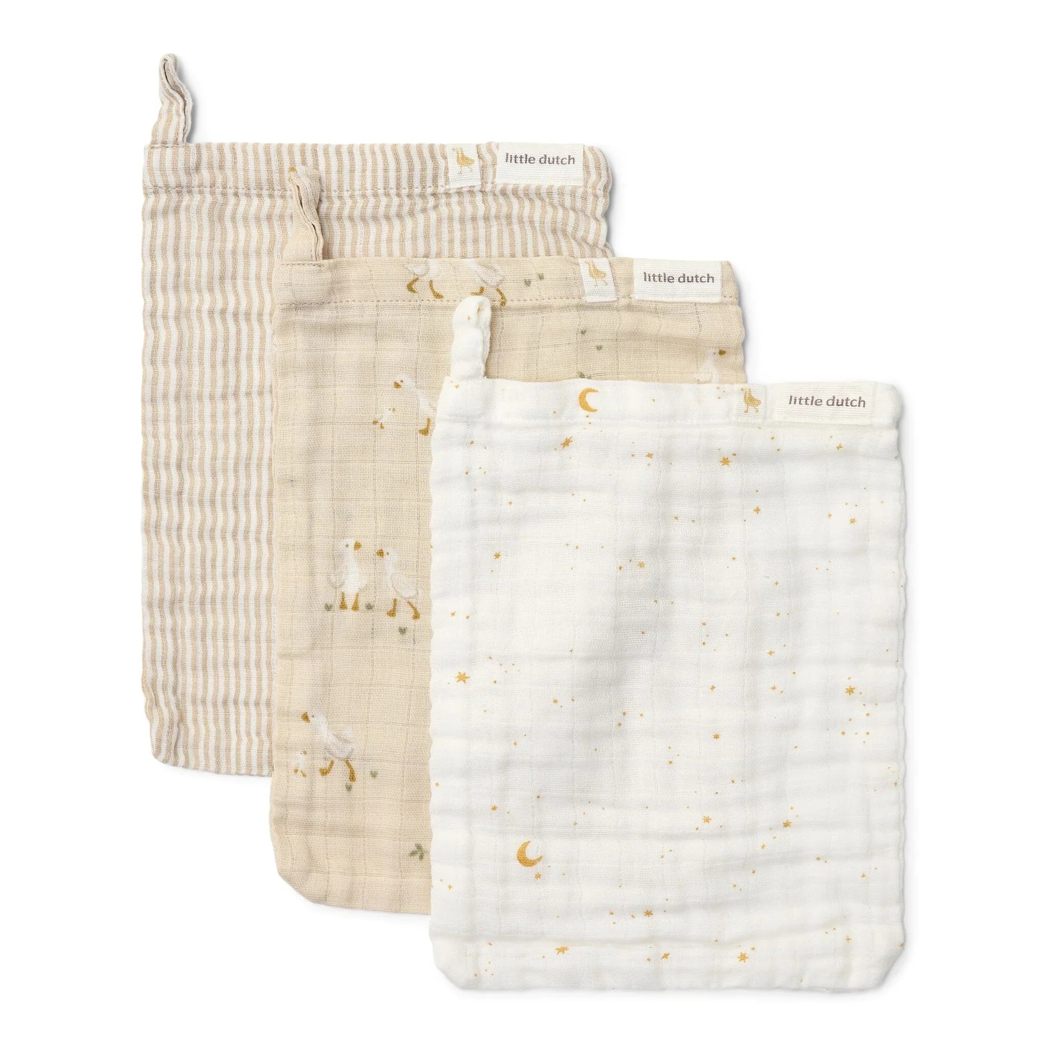 Washandjes set - Beige - Newborn Naturals - Little Goose
