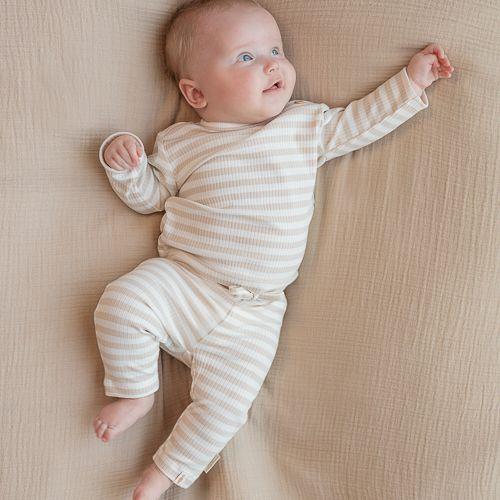 Broek - Zand - Newborn Naturals - Gestreept