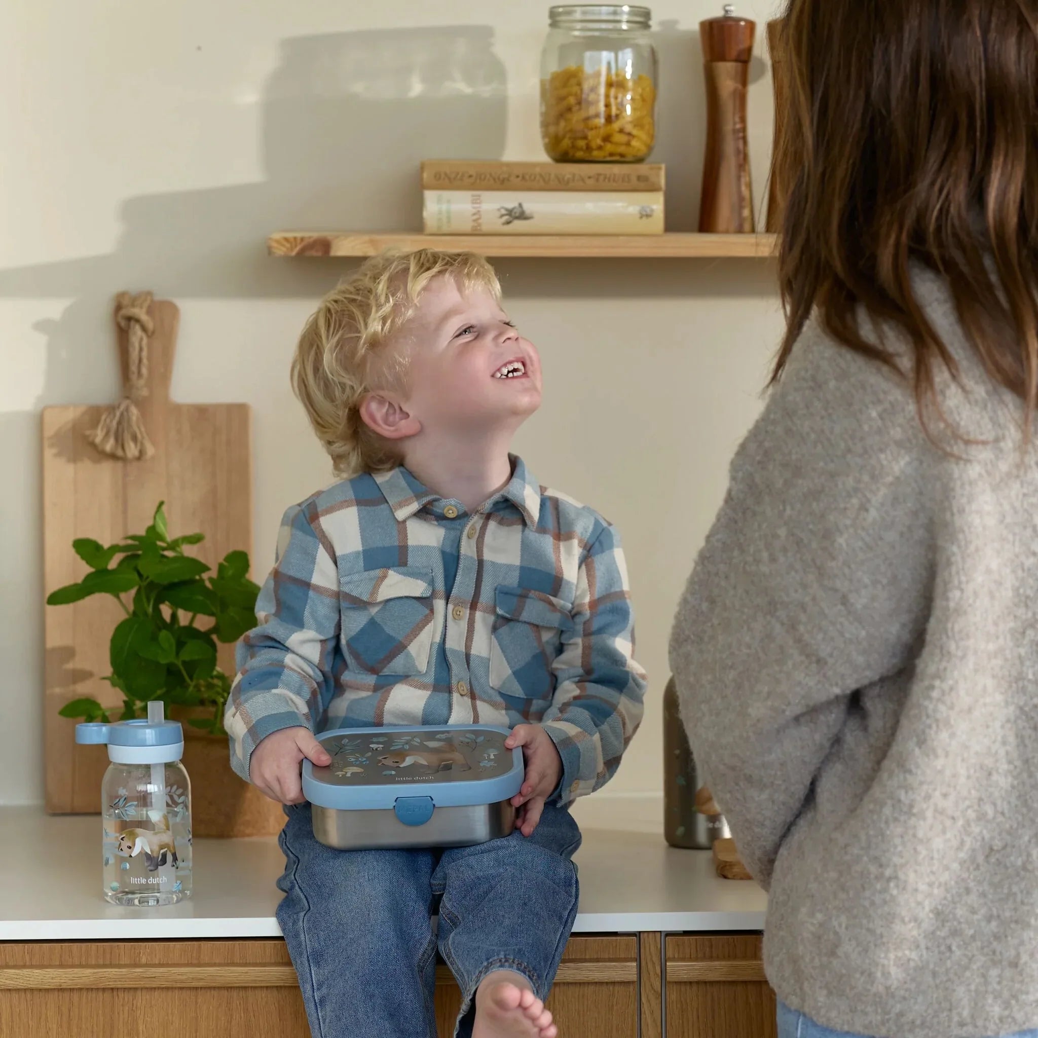 Mepal Drinkfles met rietje 450 ml - Blauw
