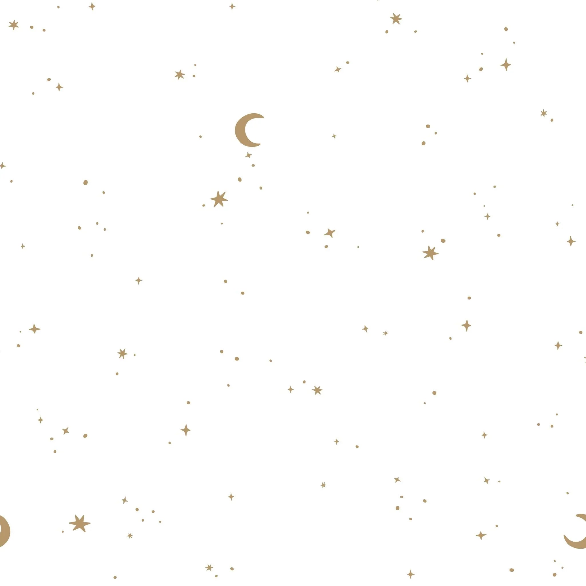 Behangstaal vliesbehang – Wit – Newborn Naturals – Moon & Stars