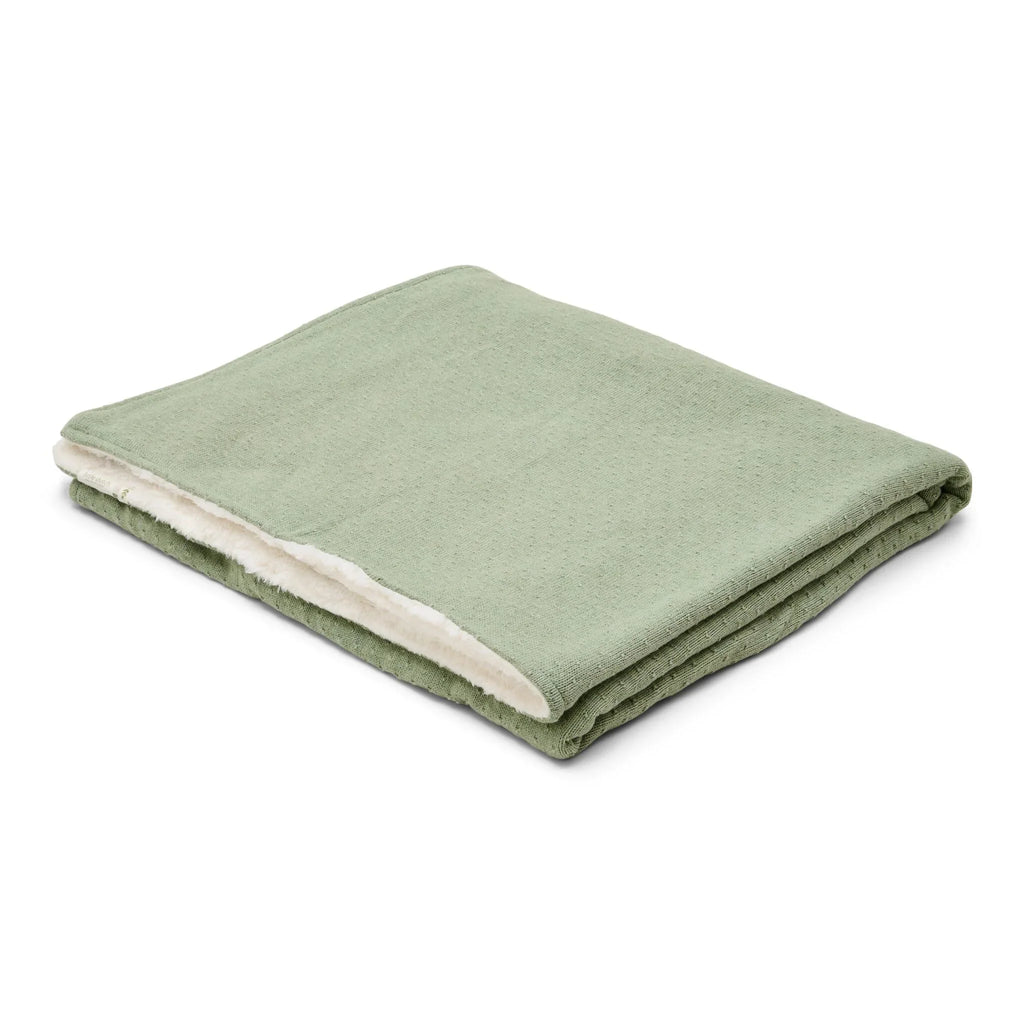 Gebreid ledikantdeken - Fleece – Groen – Essentials
