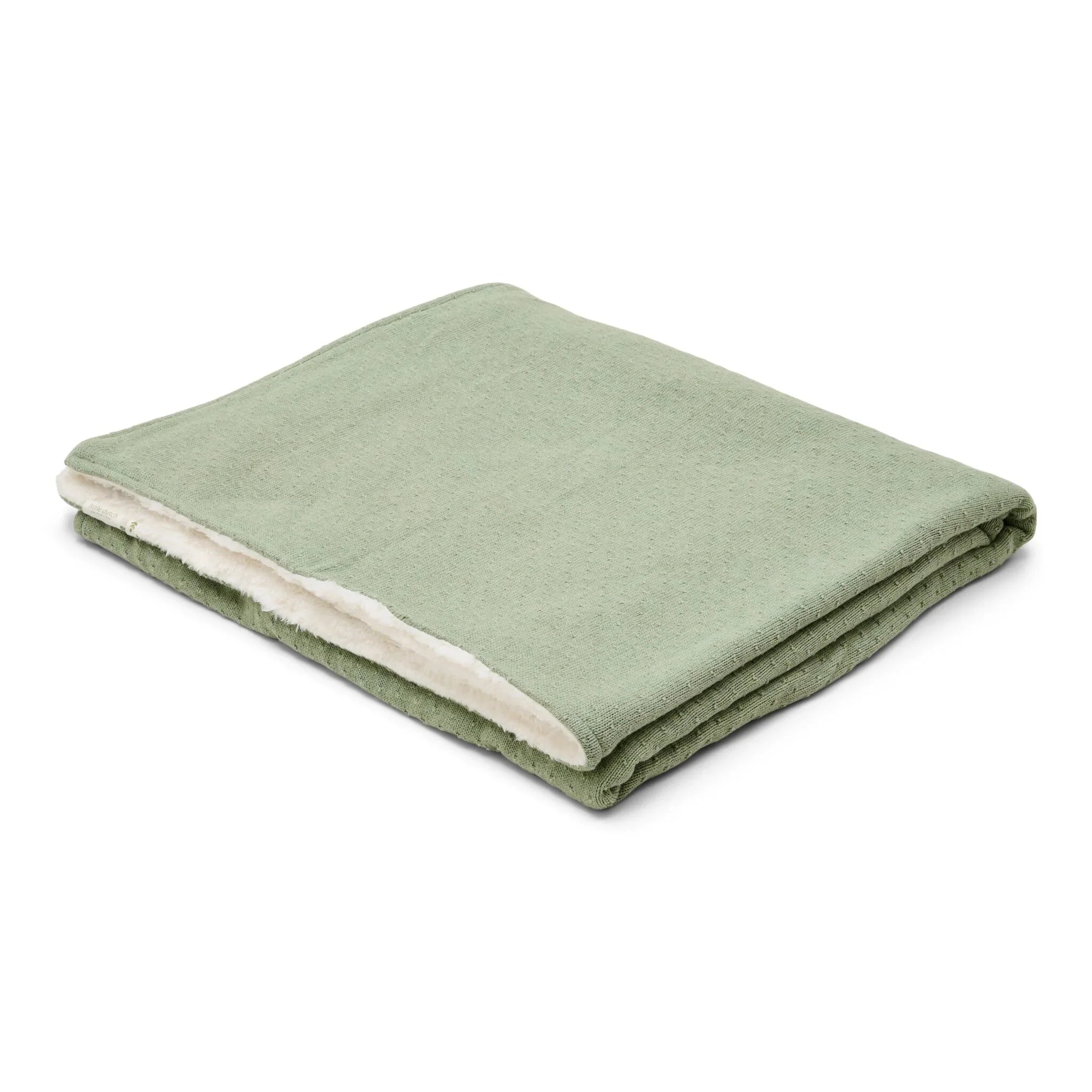 Gebreid ledikantdeken - Fleece – Groen – Essentials