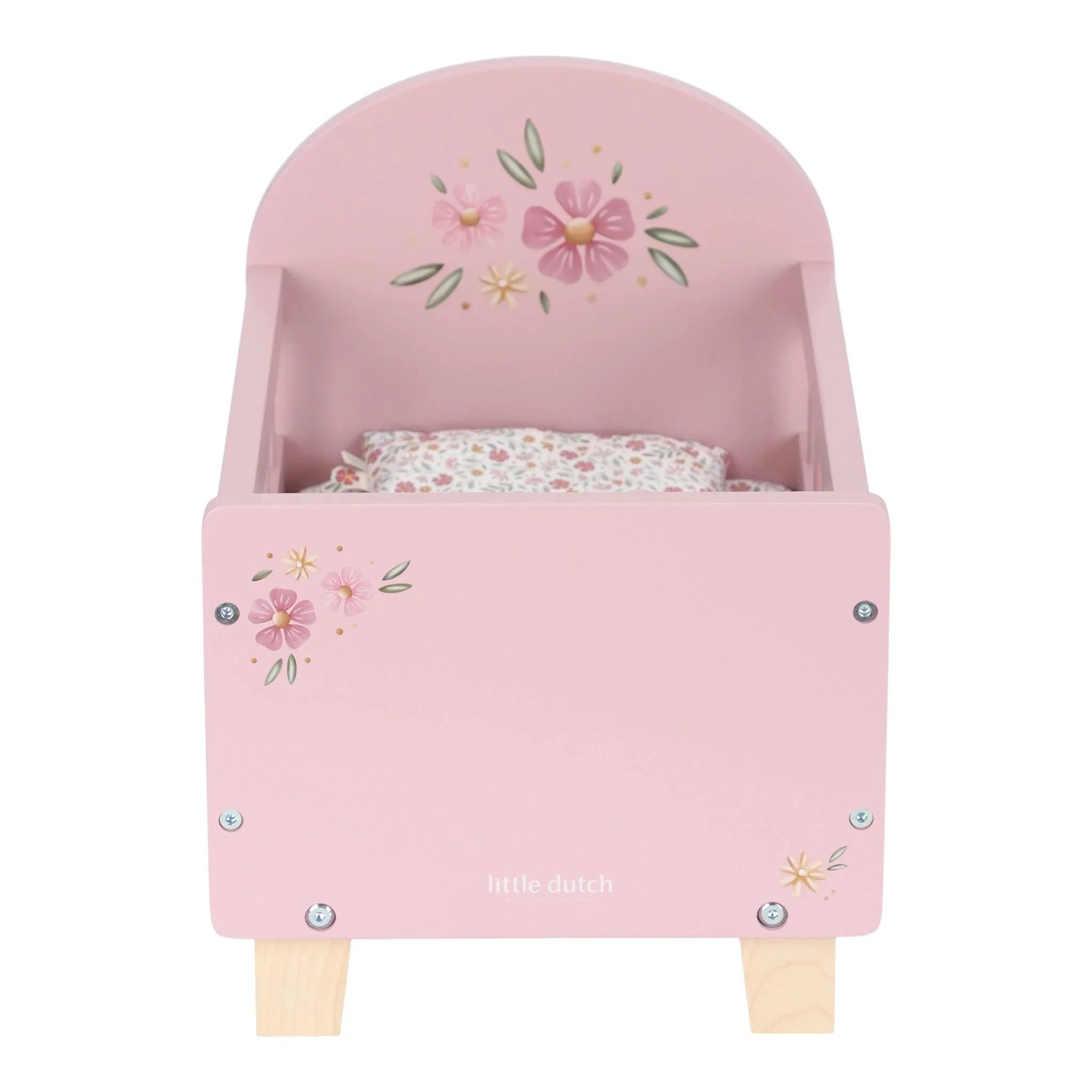 Houten poppenbedje - Roze - Essentials